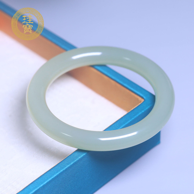 珪宝和田玉高冰晴水手镯女55.6mm