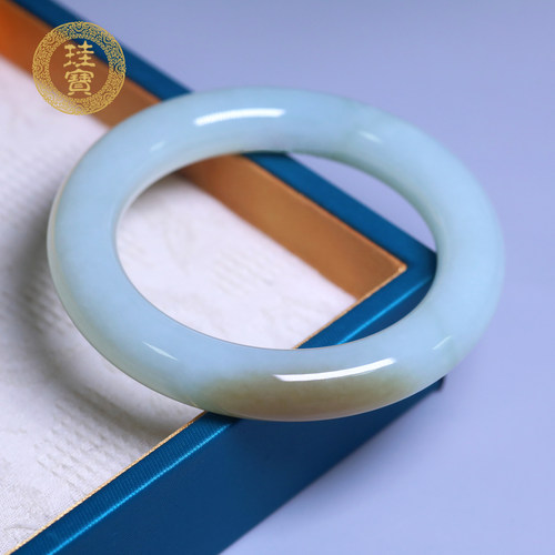 珪宝和田玉糖青白玉手镯女56.6mm