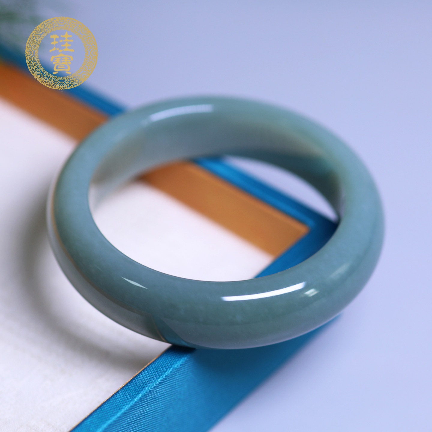 珪宝和田玉且末蓝宽版手镯60.3mm