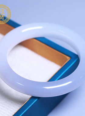 珪宝和田玉冰烟紫宽条手镯58.8mm