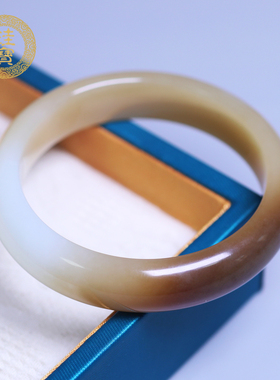 珪宝和田玉糖白玉手镯女款55mm