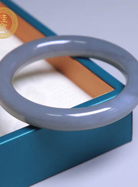 珪宝56.3mm和田玉烟紫宽条手镯女款玉镯子天然玉石带证书礼物0350