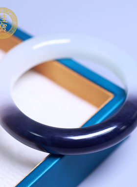 珪宝和田玉高冰烟紫手镯女55.2mm