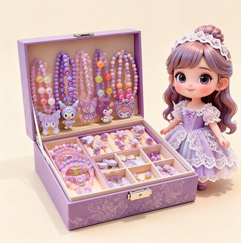 六一儿童节小女孩可爱礼盒发饰