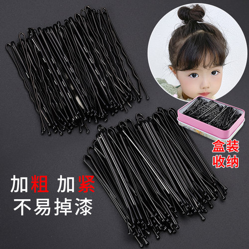 fzzseii加粗少女一字夹黑色发夹