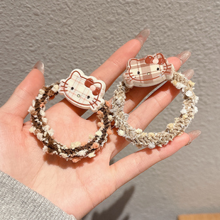 儿童毛绒kt毛发圈女童扎头发高弹力橡皮筋女孩不伤发卡通发绳头饰