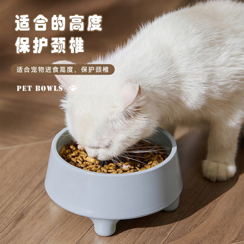 HELLOJOY不锈钢宠物食盆狗碗猫狗碗食盆水粮两用宠物碗喂食器灰色