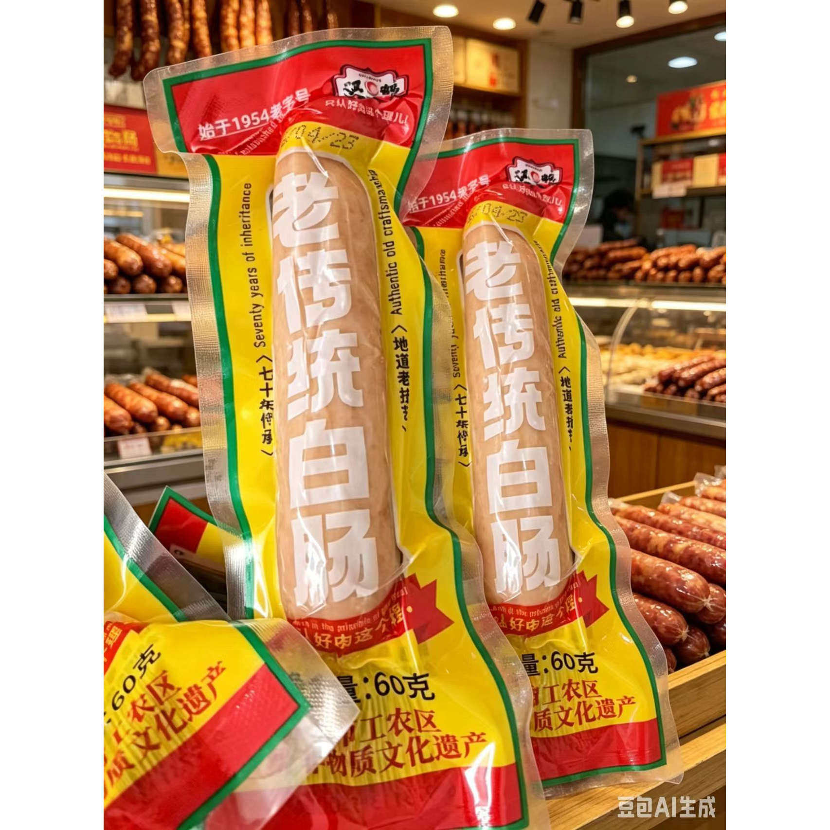 鹤岗双鹤老传统香肠蒜味500g包装东北特产买五斤送半斤二斤起包邮