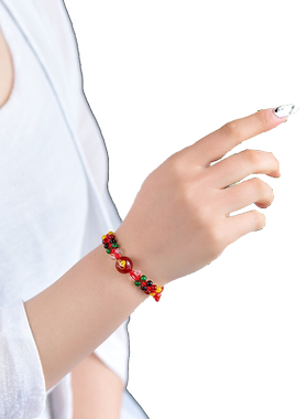 十二生肖玛瑙属相红绳手链五行