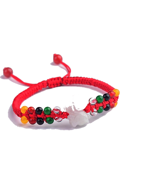 翡翠玉生肖手工金刚结红绳手链