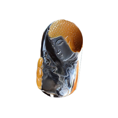 俏色水晶佛像雕刻毛衣链礼物吊坠