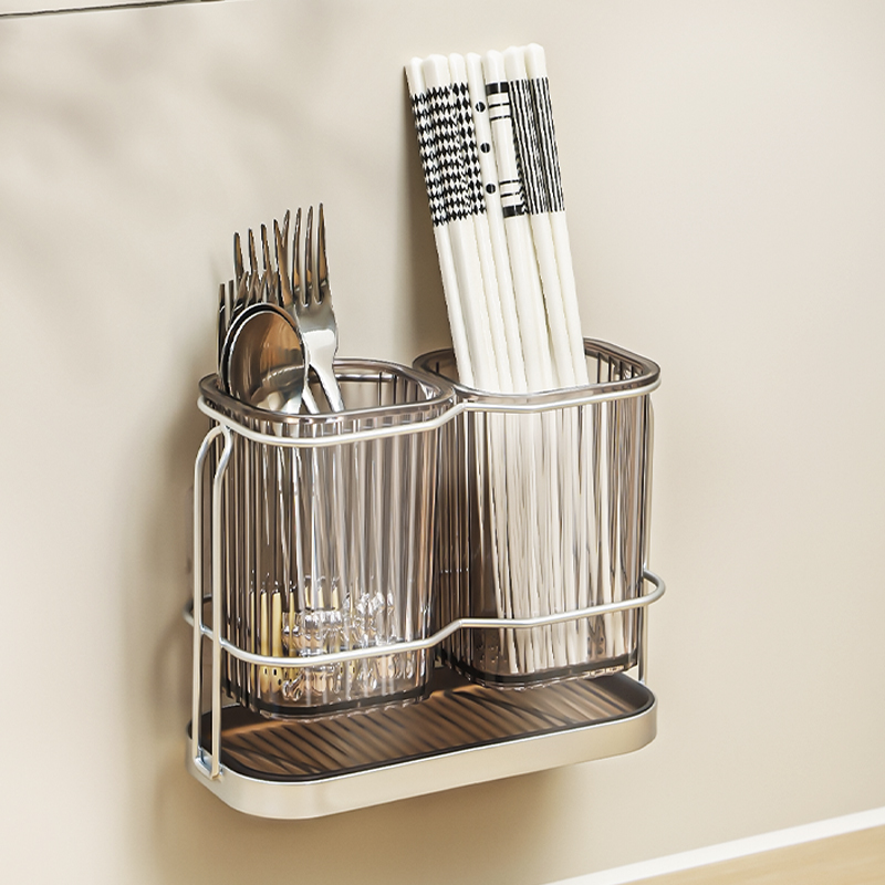 邹振记厨房壁挂筷子筒可沥水