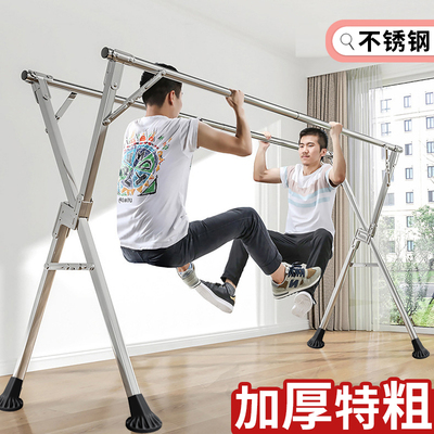 不锈钢晾衣架可折叠多功能落地室内家用阳台好晒衣服被子简易晾杆