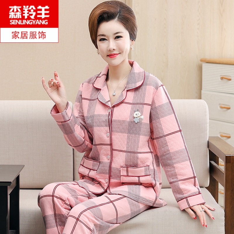 中老年睡衣纯棉女士睡衣中老年