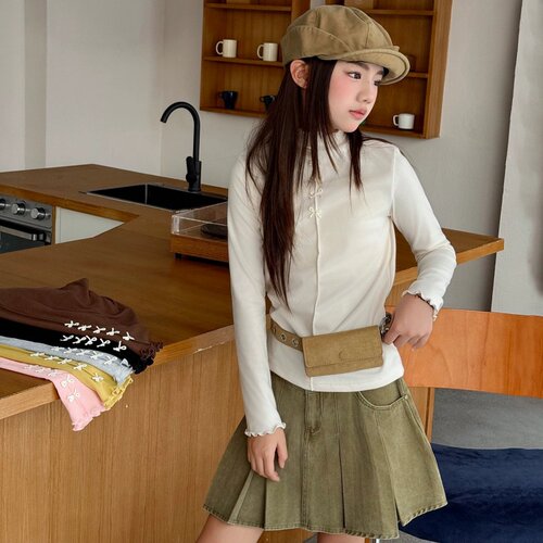【260克膨体德绒，87聚酯纤维13氨纶】儿童秋冬季女童打底衫