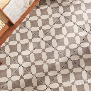 复古全瓷花砖水泥灰卫生间瓷砖厨房地砖咖啡厅民宿商业空间餐饮店