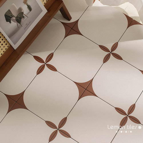 焦糖色法式焦糖色全瓷小花砖