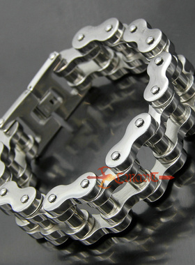 欧美男士单车链手链不锈钢霸气