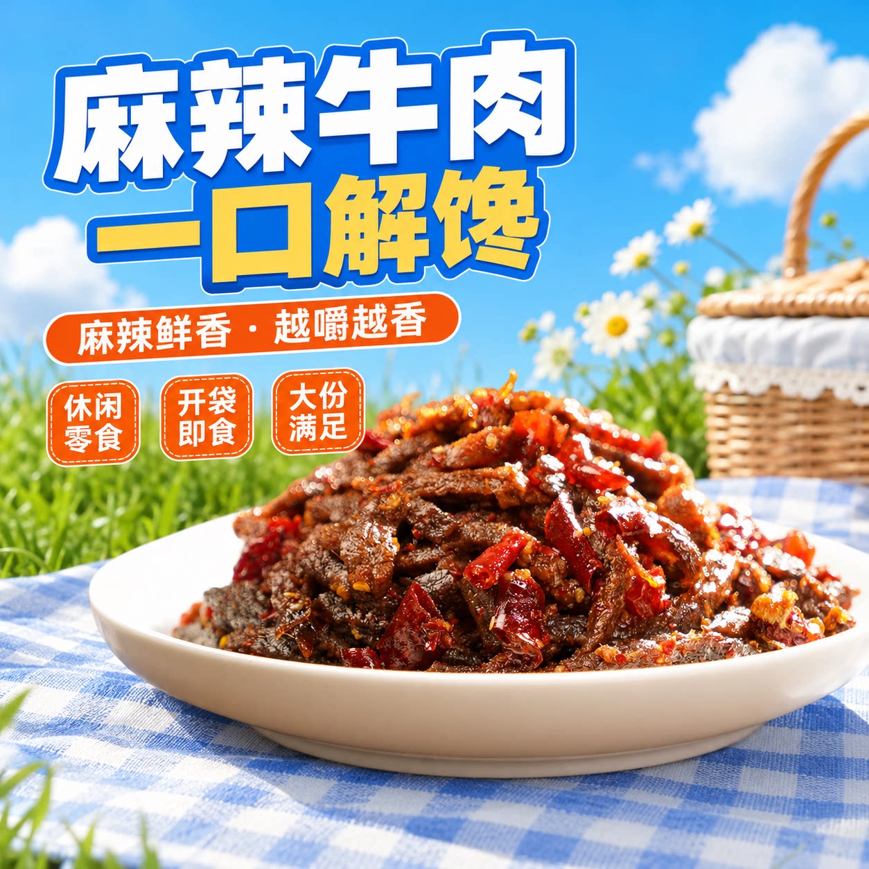 肖三婆麻辣牛肉干120g宿舍解馋小吃四川自贡特产冷吃牛肉休闲零食