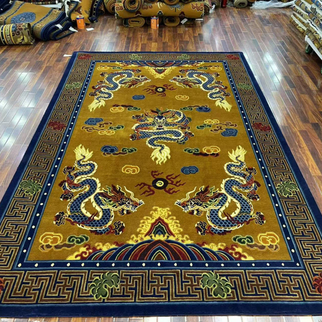 器世界尼泊尔纯手工羊毛大藏毯佛堂地毯别墅地毯藏式卧室客厅沙发