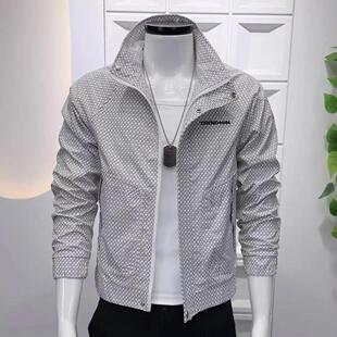 男士休闲高级感社会青年格子夹克外套帅气小个子潮牌修身上衣男装