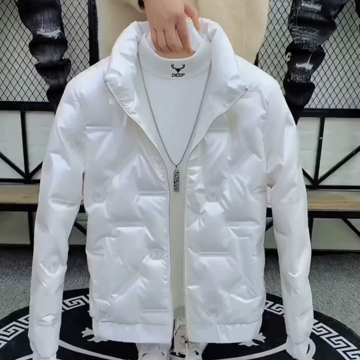 冬季立领韩版亮面男士棉衣