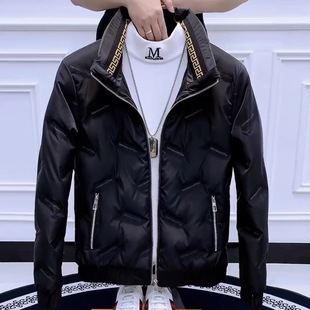 冬季外套男加厚短款立领男士羽绒服潮流帅气保暖修身社会青年棉衣