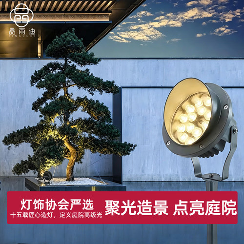 户外防水园林庭院草坪七彩射树灯