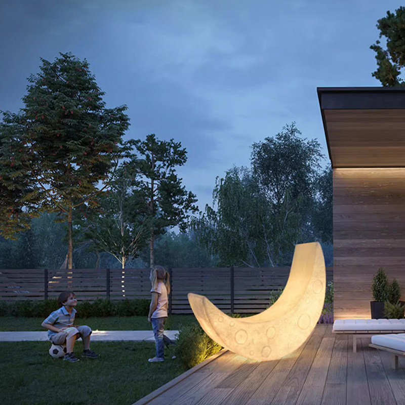 网红大月亮灯户外防水别墅庭院花园草坪草地泳池装饰氛围灯月牙灯,家装灯饰光源,草坪灯,淘宝优惠券,粉丝福利购,淘宝优惠卷