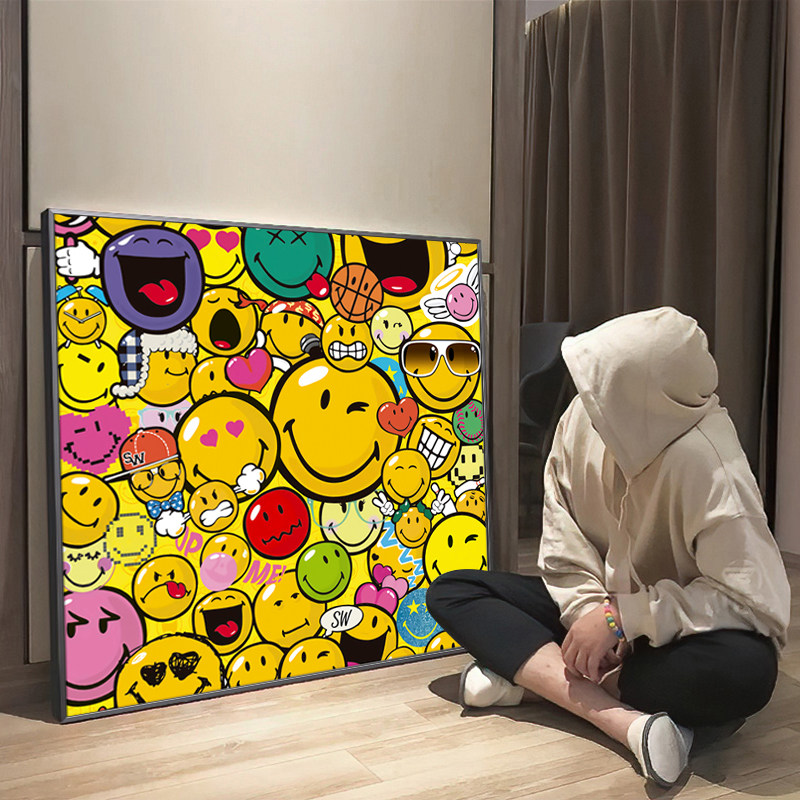 钻石绣客厅简单小幅粘贴画带框