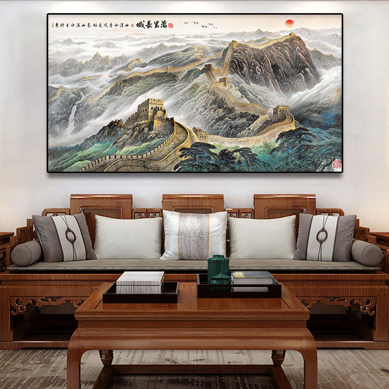 万里长城钻石画2026新款5d满钻客厅高级感砖石画风景十字绣钻石绣