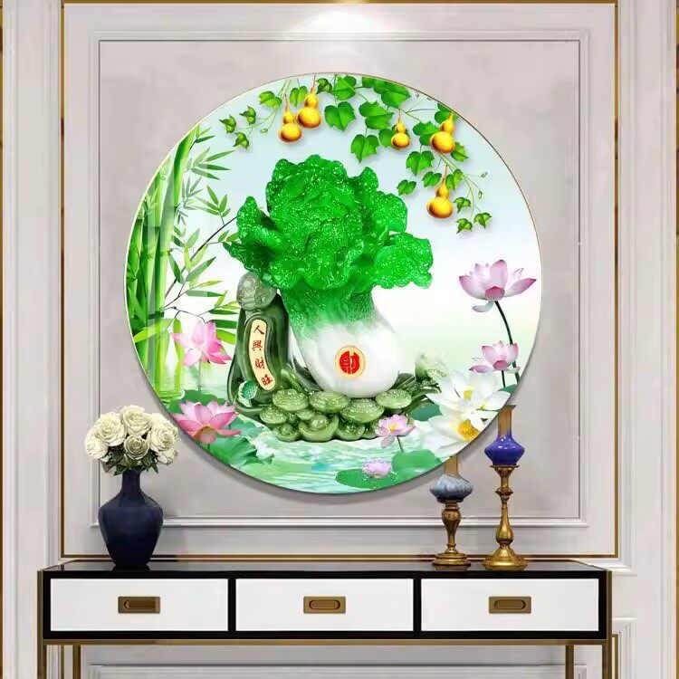 白菜钻石画2026新款客厅装饰DIY钻石绣手工十字绣挂画百财新中式