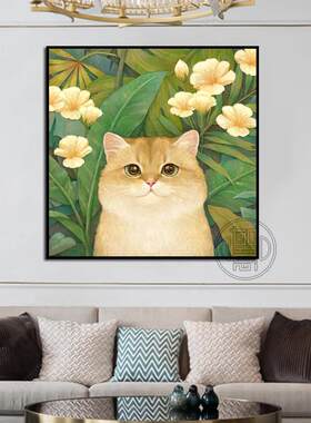 5D满钻可爱猫咪钻石画客厅无框