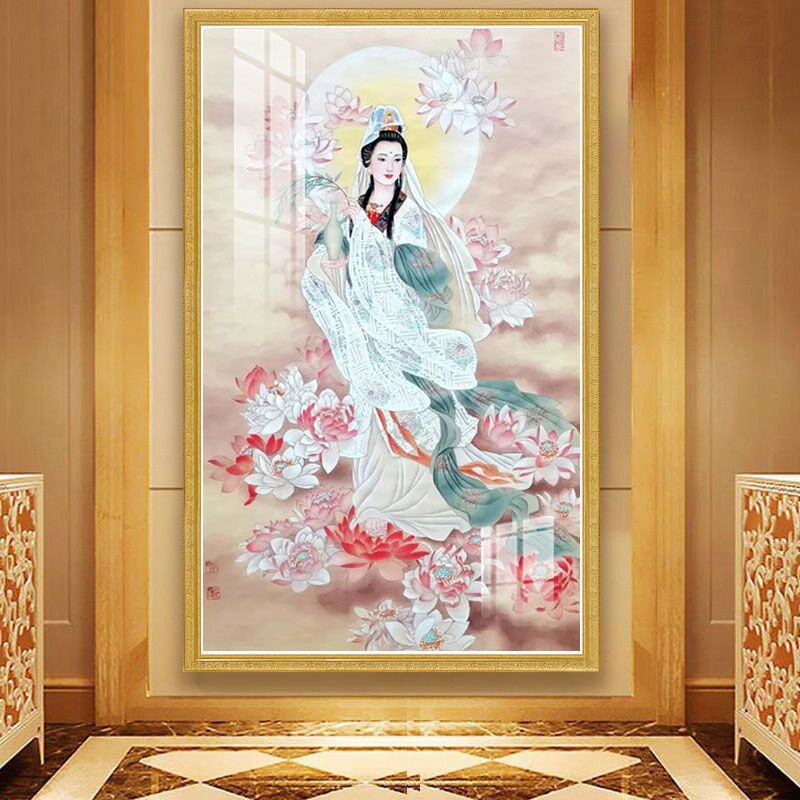 观音菩萨5D满钻玄关钻石画