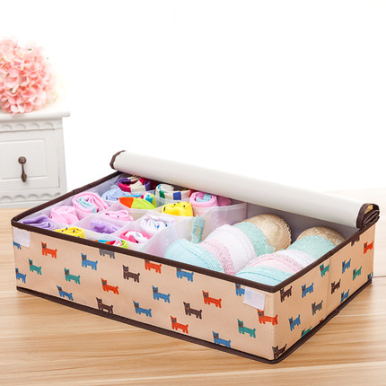 加厚内衣内裤收纳盒  牛津布有盖文胸整理盒袜子储物盒衣物收纳箱