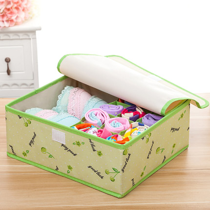 加厚内衣内裤收纳盒  牛津布有盖文胸整理盒袜子储物盒衣物收纳箱