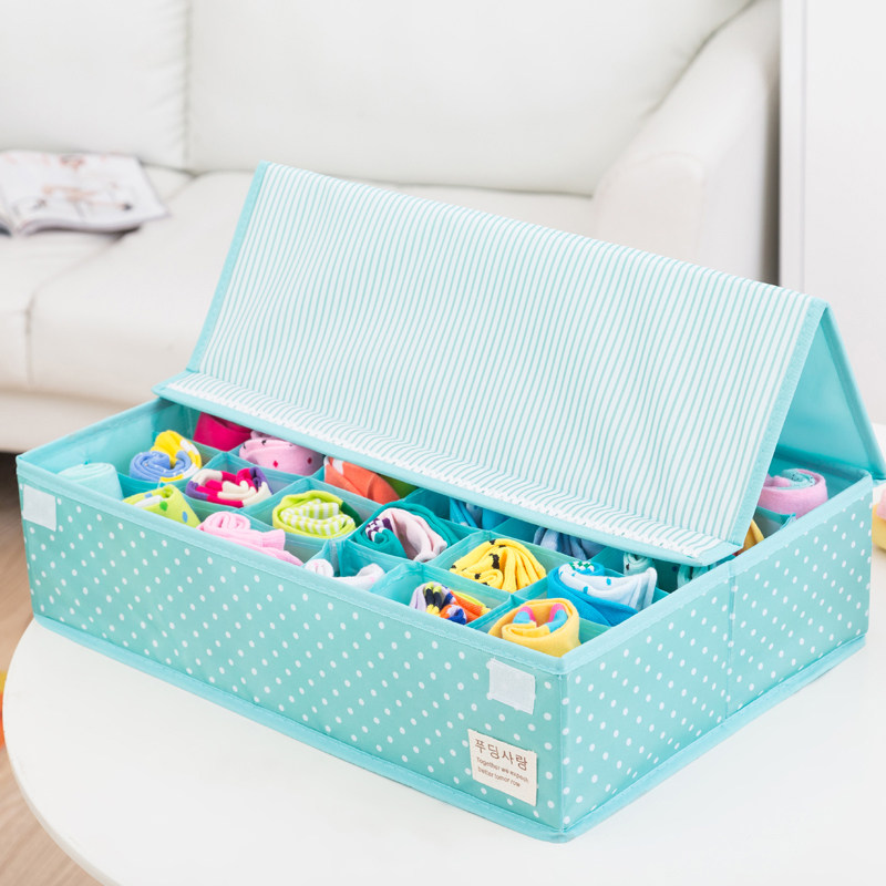 梦思纳30格可拆卸水洗储物盒 装内衣裤收纳袜子整理盒文胸收纳盒