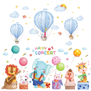 儿童房装饰画男孩女孩卧室房间墙贴宇航员创意卡通壁纸客厅床贴画