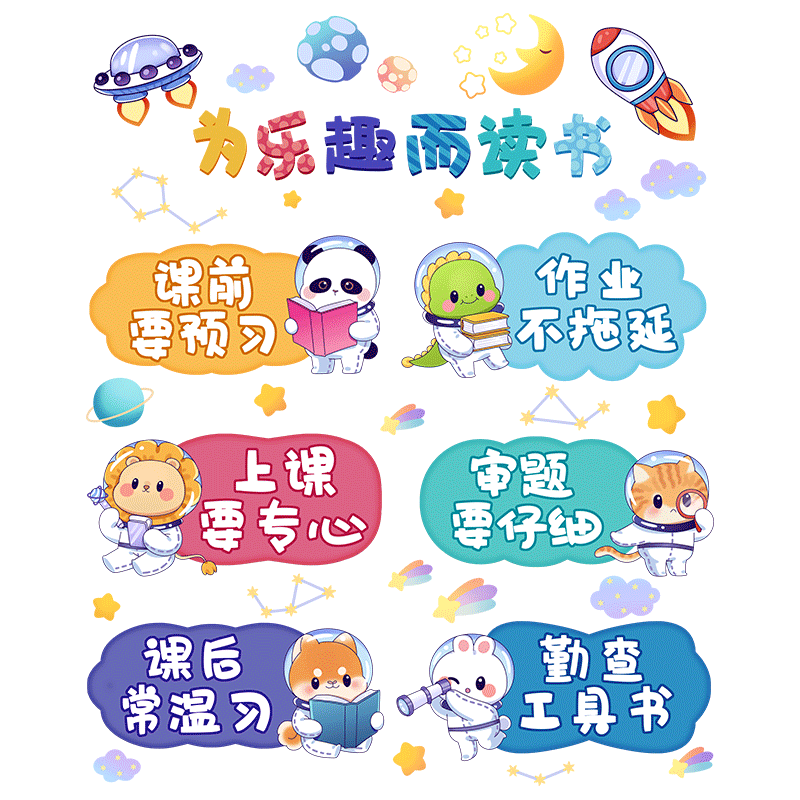 图书阅读区幼儿园环创墙面装饰神器读书角布置小学班级文化墙贴纸