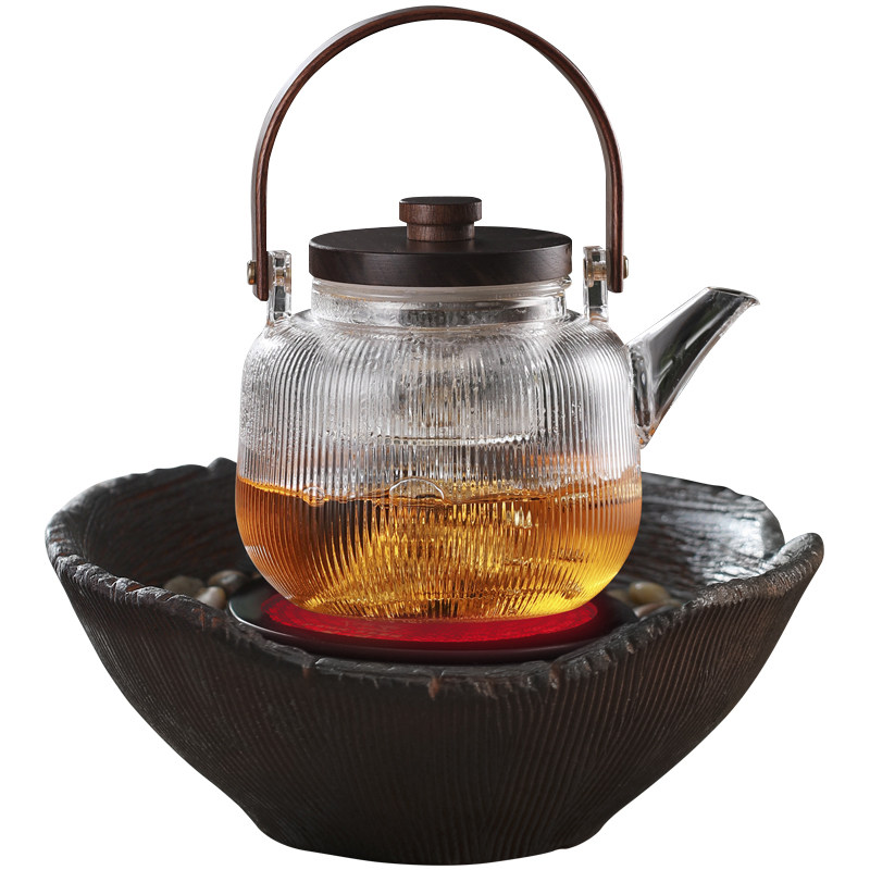 复古电陶炉煮茶壶小型围炉罐罐茶煮茶器家用电炉套装玻璃石炉子
