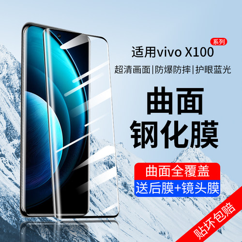 vivoX100钢化膜防窥膜曲面全贴合