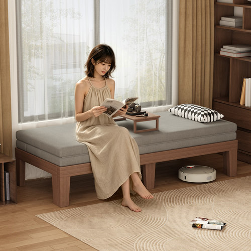 hualong新中式推拉实木沙发床