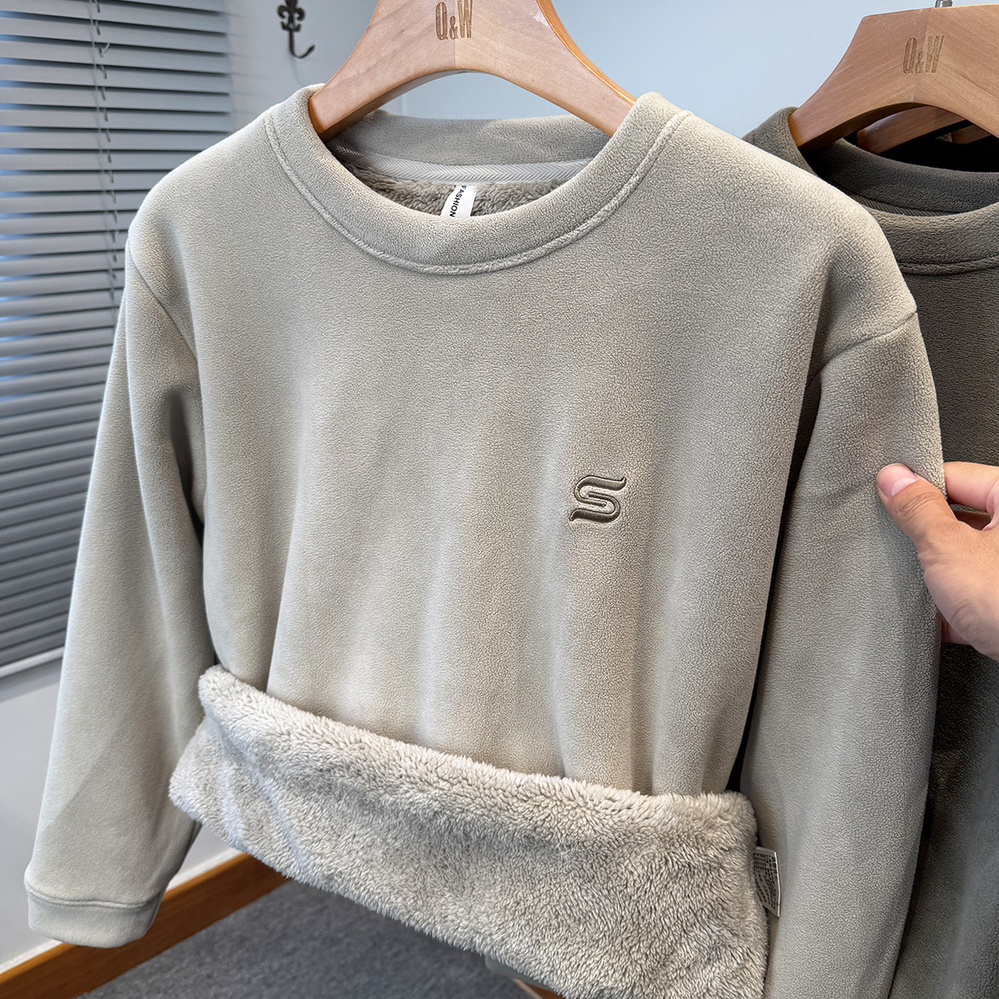 奥粒绒卫衣男加绒加厚