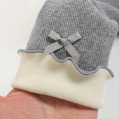 女童加绒打底裤 子加厚白色外穿儿童 一体绒蝴蝶结弹力大外穿女童裤