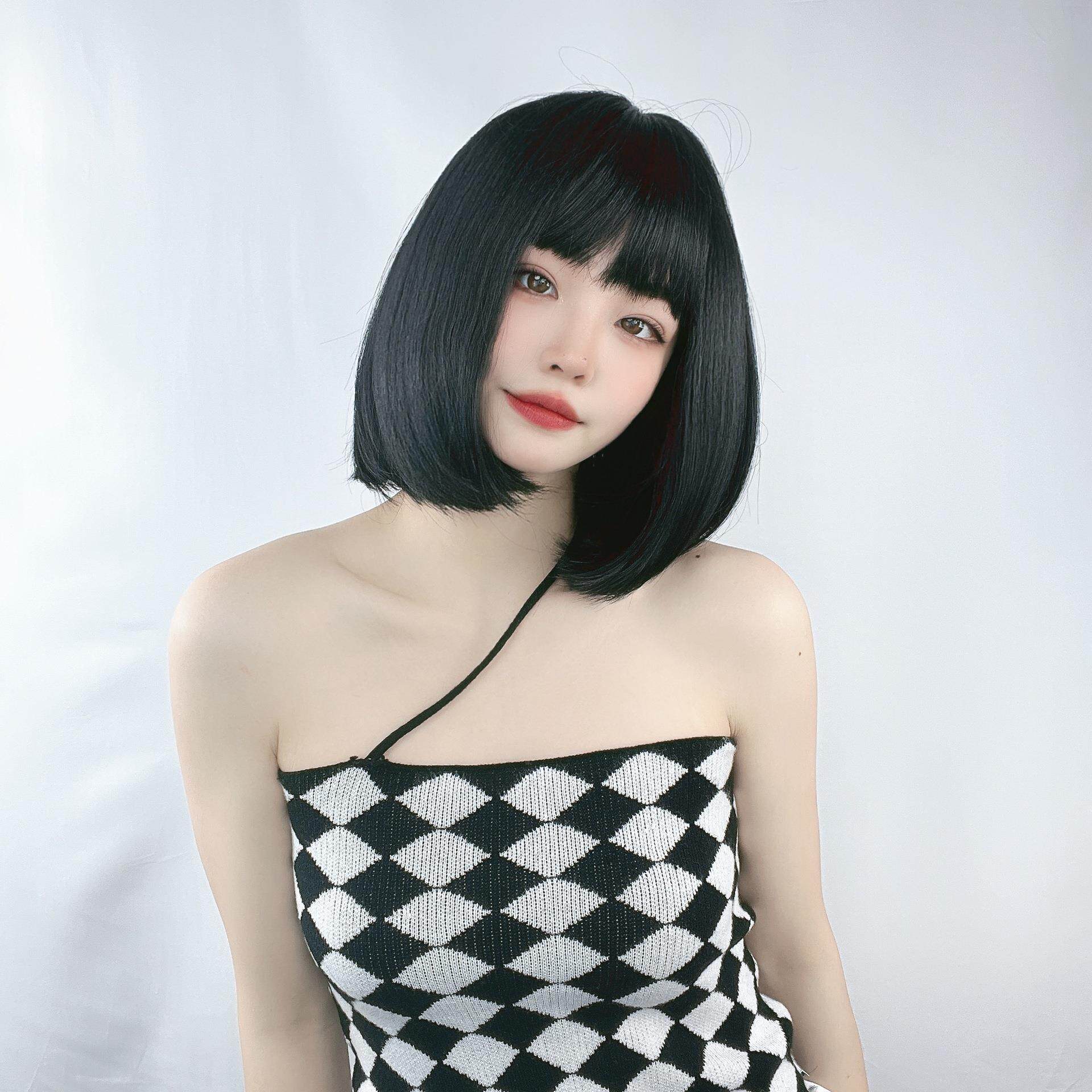 假发女生短发bobo空气刘海齐刘海学套波波头自然蓬松厂家