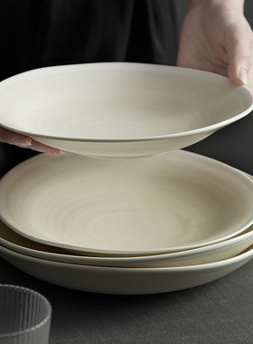 DXC北欧ins风创意轻奢新款网红平盘圆形精致艺术西餐陶瓷深菜盘子