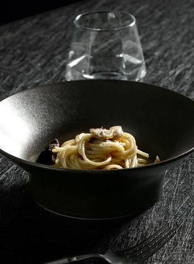 DXC陶瓷国风黑色高身碗 清灵锥形高身深碗 喇叭深碗