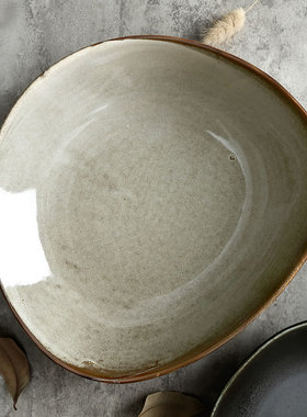 DXC 不规则西餐汤盘深盘创意陶瓷水果盘子北欧个性菜盘餐具家用