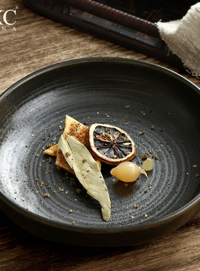 DXC北欧菜盘饭盘不规则简约汤盘深盘陶瓷家用蔬菜沙拉盘大号创意