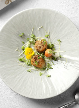 DXC陶瓷盘子北欧菜盘子简约家用斗笠型创意意大利面盘个性西餐盘